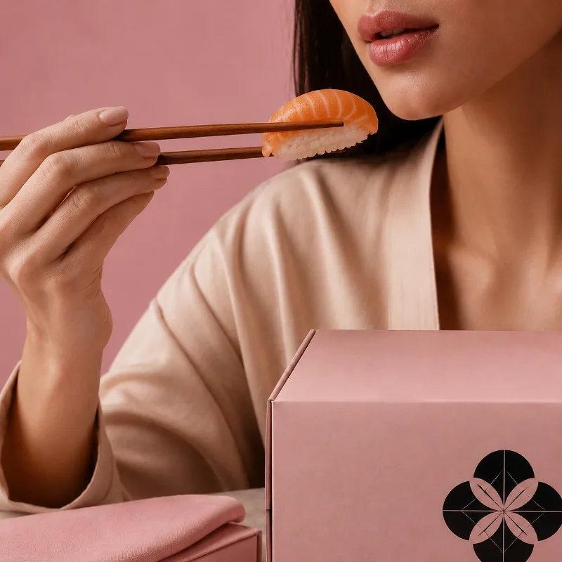 Sushi d'une marque de livraison créée sur-mesure